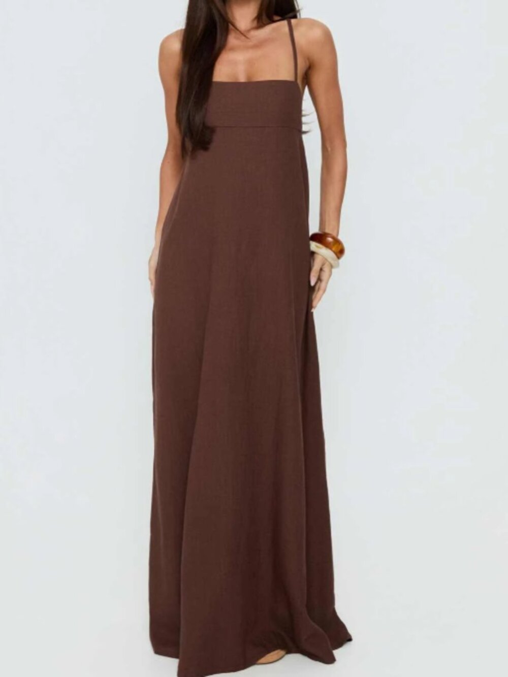 Solie Tie Back Maxi Dress Chocolate